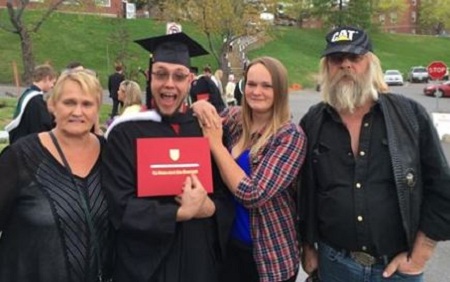 Monica with her family.